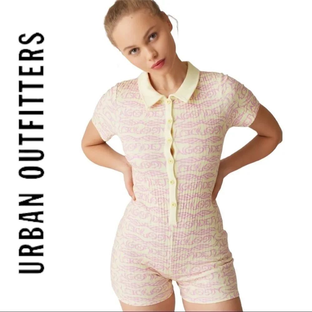 NEW NGOrder Urban Outfitters UO Printed Button-Down Romper 6 8 10 12